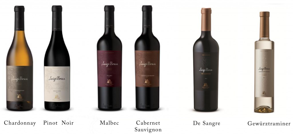 De nieuwe labels voor de  'signature wines' van Bodega Luigi Bosca.